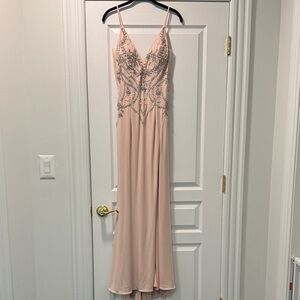 Jovani Blush Pink Embellished Prom Dress